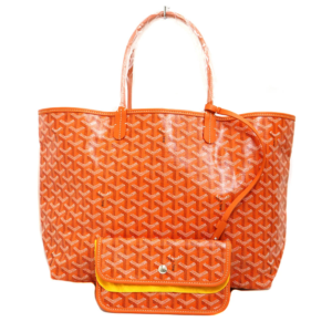 ゴヤール/GOYARD/STLOUIPMLT07CL07P/サンルイPM/PVC×レザー/ヘリンボーン柄/オレンジ/ユニセックス/トートバッグ/定番人気/c25-2994